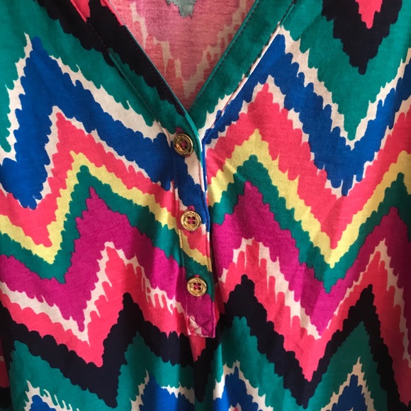 Lilly Pulitzer Colorful Chevron Blouse - Picture 2 of 6